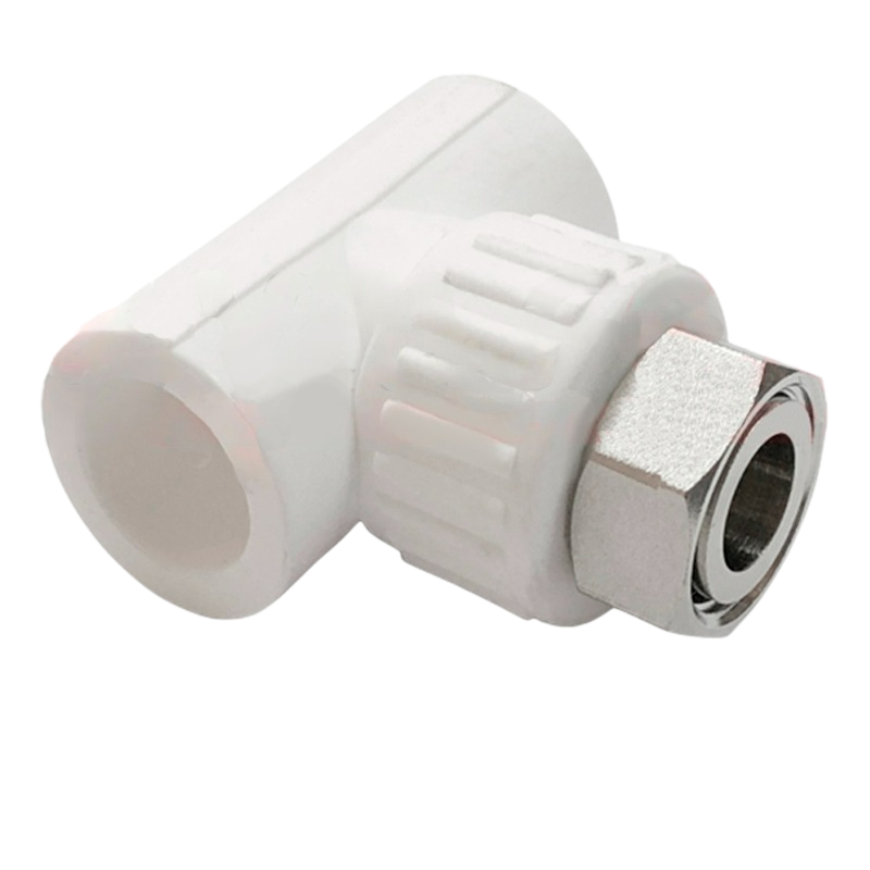 Тройник PP-R VALFEX белый комбинированный Дн32х1 1/4" накидная гайка