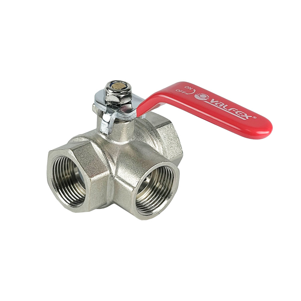 Кран шаровой Valfex латунь Ду3/4" Ру40 ВР трехходовой рычаг 150C (30/6) VF.360.N.034 купить с доставкой по РФ