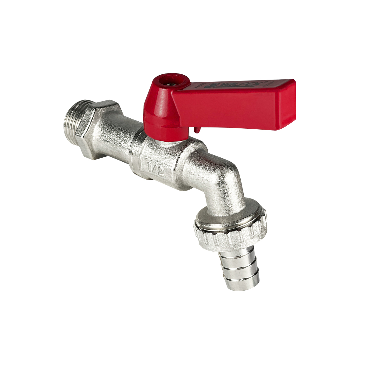 Кран шаровой VALFEX латунный 1 водоразборный со штуцером, ручка-рычаг купить с доставкой по РФ