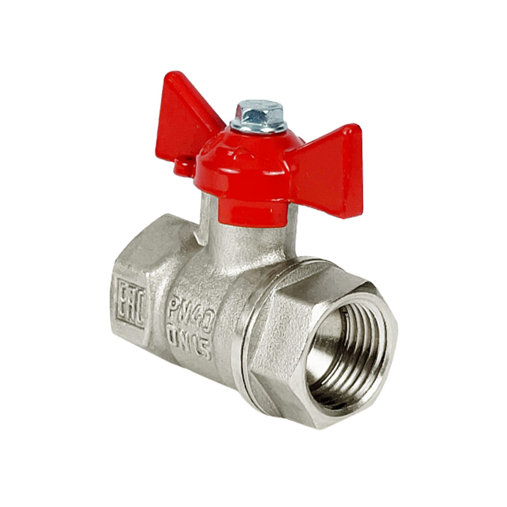 Кран шаровой Valfex никель Ду1" Ру40 ВР/ВР полный проход ручка-бабочка 150C 11Б27фт1М купить с доставкой по РФ