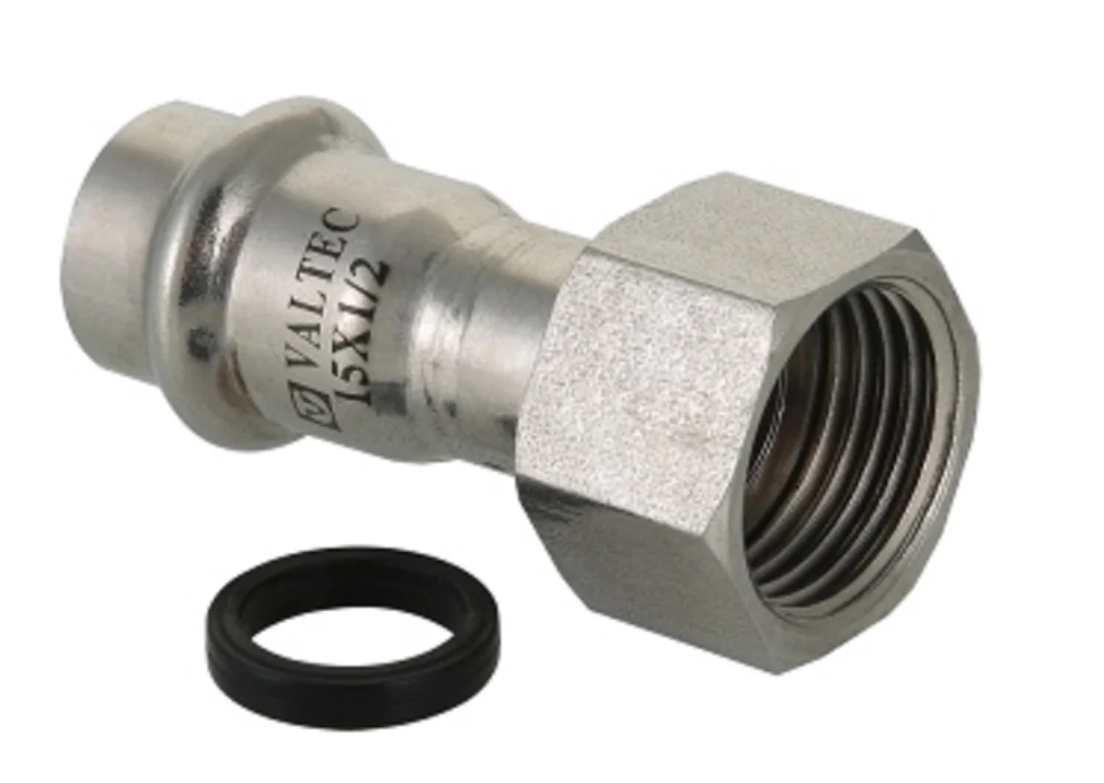 Пресс-фитинг Valtec из нержавеющей стали с накидной гайкой VTI.908.I.005409 купить с доставкой по РФ