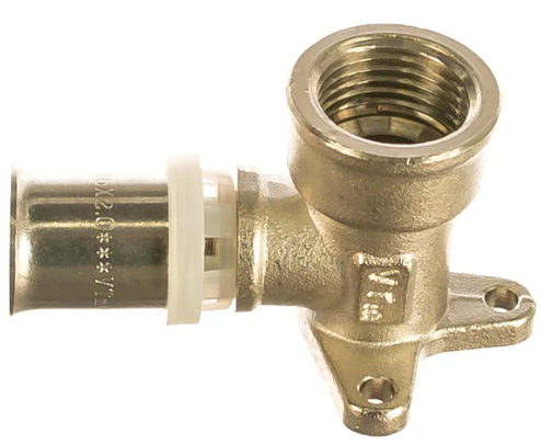 Пресс-фитинг – угольник Valtec VTM.254.N.001604 с креплением (водорозетка) купить с доставкой по РФ