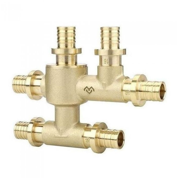 Блок VARMEGA Slide-fit латунный шестивыводной распределительный 16 x 2.2 - 16 x 2.2 - 16 x 2.2