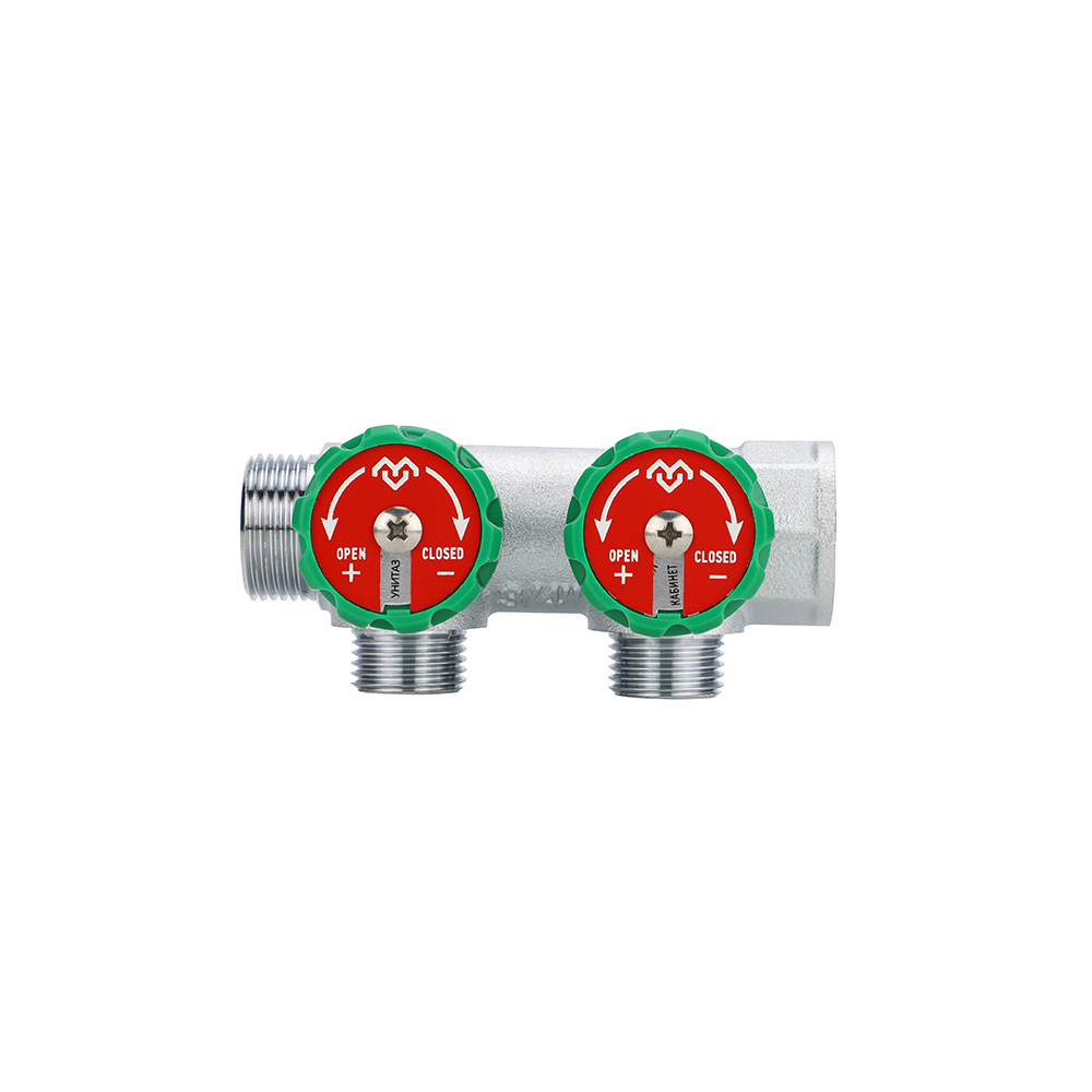 Коллектор регулирующий Varmega 3/4" на 2 выхода 3/4" ЕК хром (1 шт/ 48 шт) заказать со складов по всей России