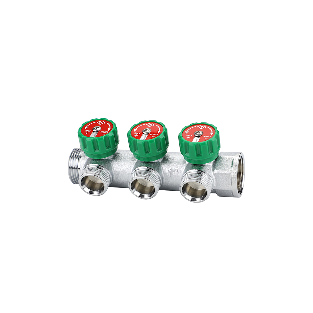 Коллектор регулирующий Varmega 1" на 3 выхода 3/4" ЕК хром (1 шт/ 36 шт) заказать со складов по всей России
