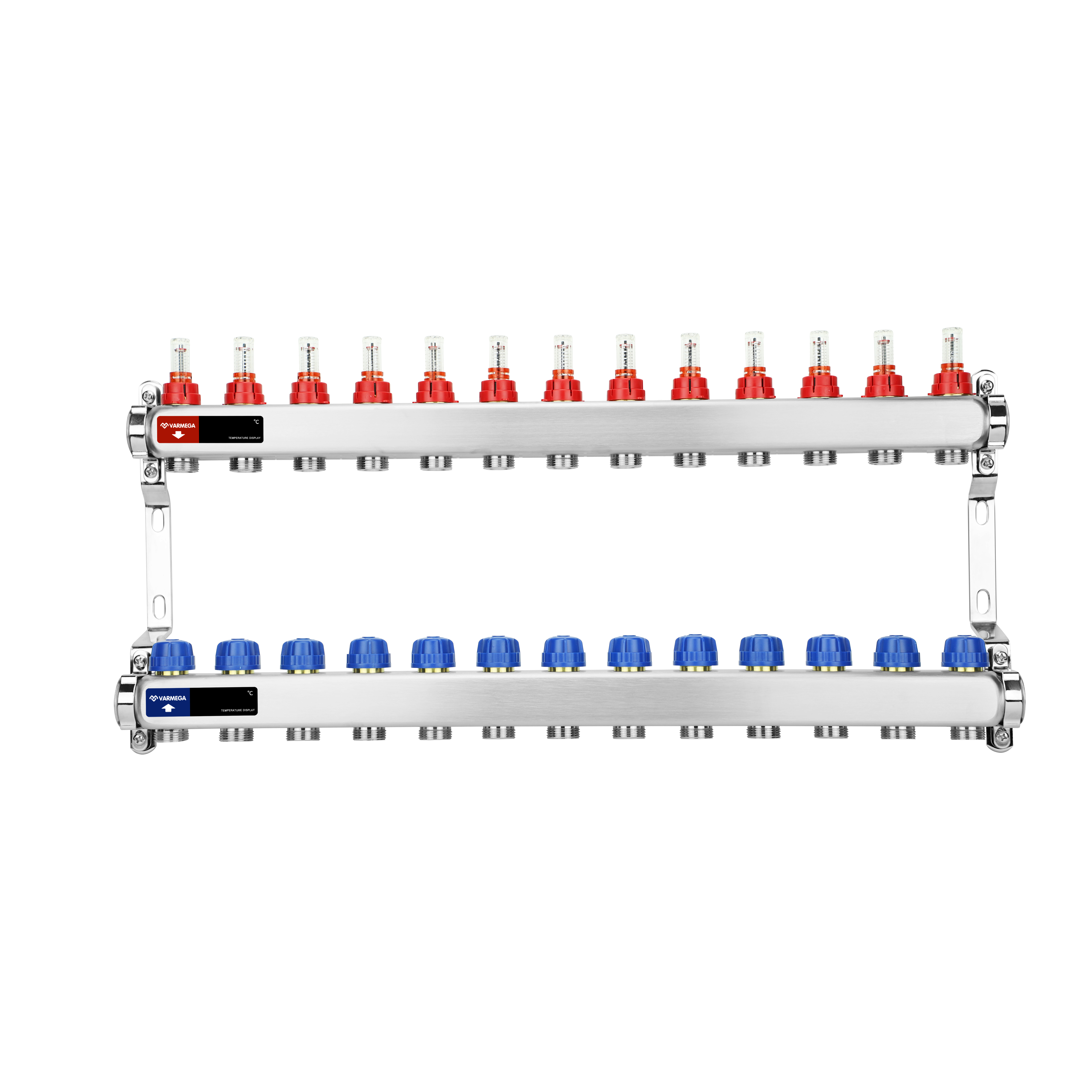 Группа коллекторная с расходомерами VARMEGA ВР 1" на 13 контуров 3/4" EK