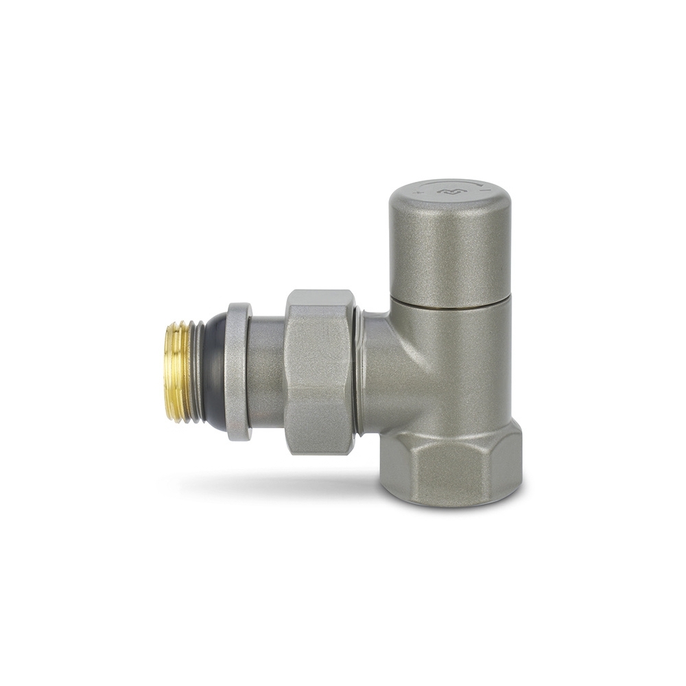 Ручной радиаторный клапан Varmega, 1/2", угловой, серый