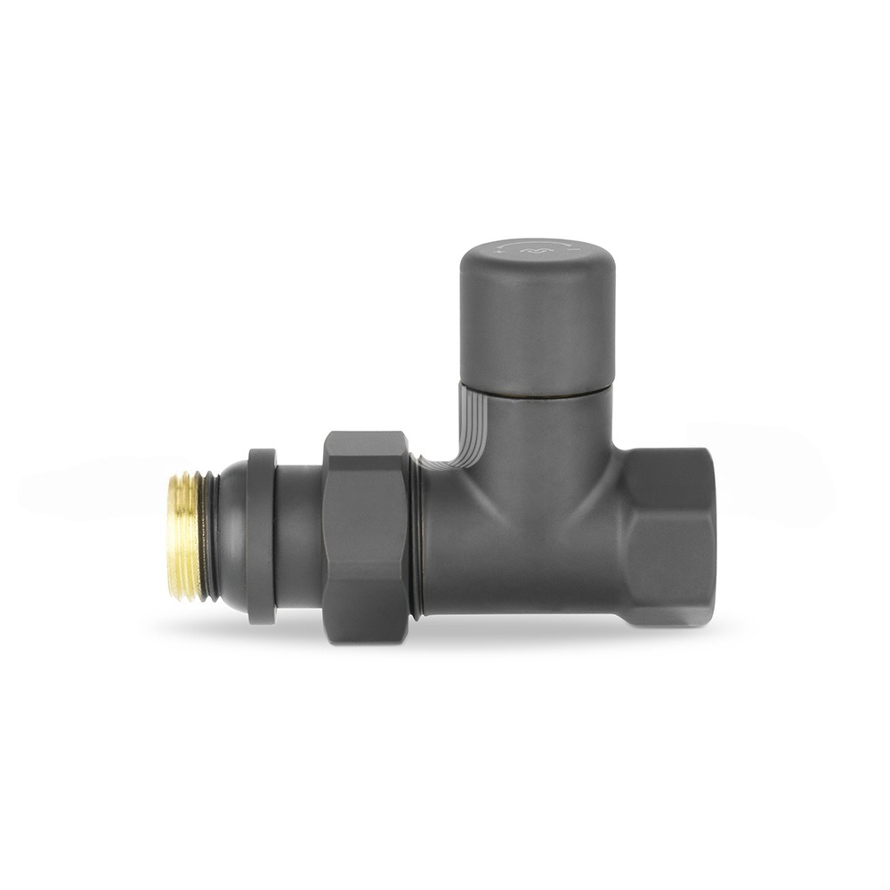 Ручной радиаторный клапан Varmega, 1/2", прямой, черный