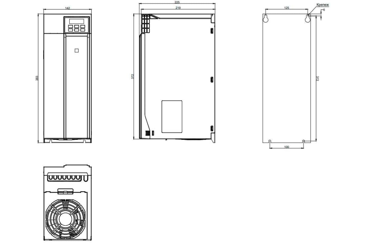 Преобразователь частоты VEDA VF-101 P22K-0045-L2-T4-E20-B-H+PAN+N+AX+BX 22 кВт (45А, 380-480В) заказать со складов по всей России