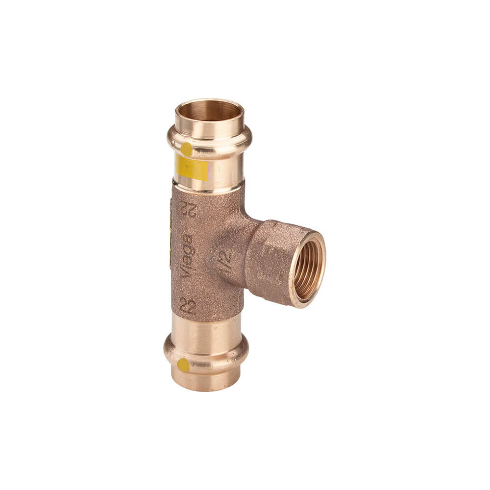 Тройник Profipress G, c SC-Contur, 22x1/2"x22 мм, бронза, модель 2617.2