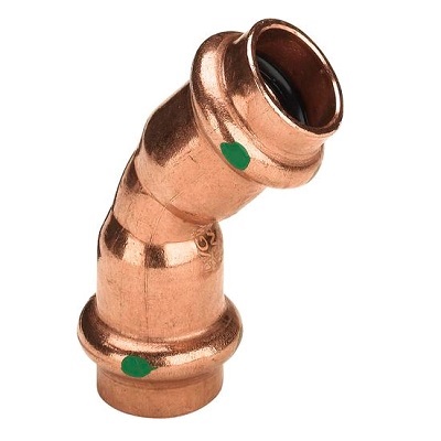 Отвод угол BB 45° Profipress, c SC-Contur, 12 мм, медь, модель 2426