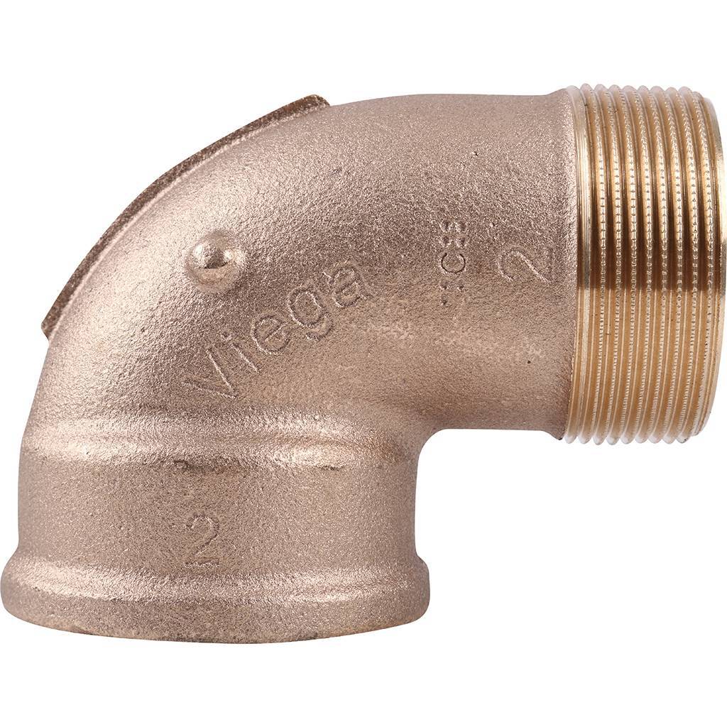 Угольник, Viega, R2 модель 3092, 90°, НВ, 2"x2", бронза (RX) купить по цене 6437 руб.