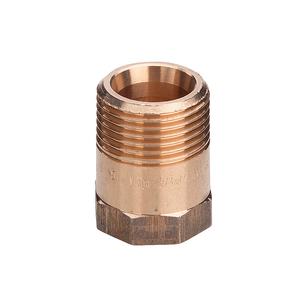 Ниппель-переход, Viega, R2 модель 3243, НВ, 1 1/4"x1", бронза