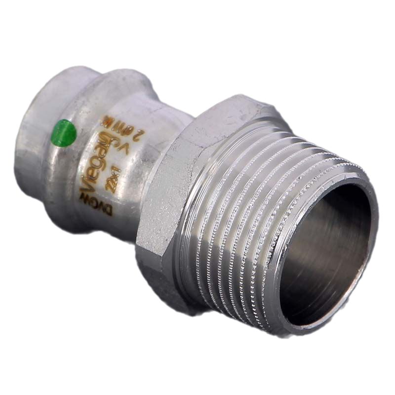 Переход НР 22 х 1" Sanpress Inox с SC-Contur, нержавеющая сталь Viega