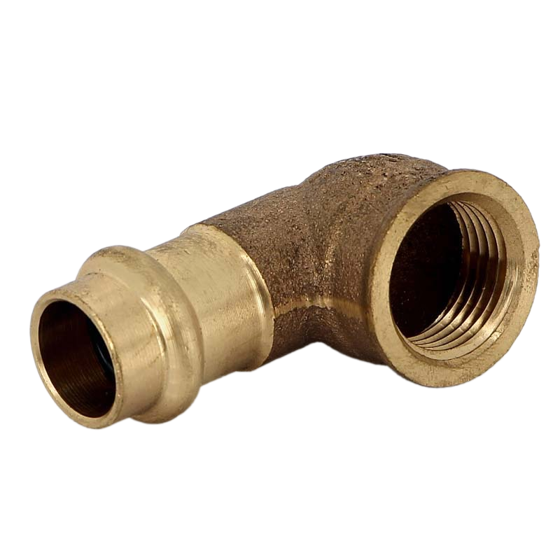 Угловой переход BP 90° Sanpress с SC-Contur 15x1/2", бронза, модель 2214.2