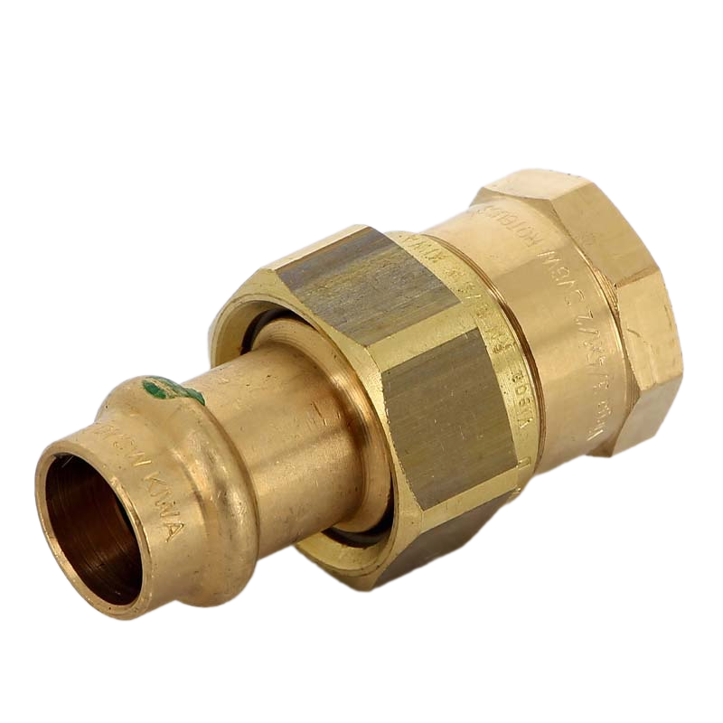 Разъёмное соединение Sanpress с SC-Contur 15x1/2", с плоским уплотнением, с переходом на внутреннюю резьбу, бронза, модель 2262 заказать со складов по всей России