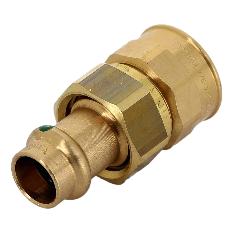 Разъёмное соединение Sanpress с SC-Contur 15x3/4", с плоским уплотнением, с переходом на внутреннюю резьбу, бронза, модель 2262 заказать со складов по всей России