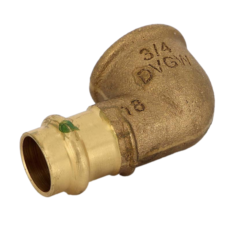 Угловой переход BP 90° Sanpress с SC-Contur 18x3/4", бронза, модель 2214.2