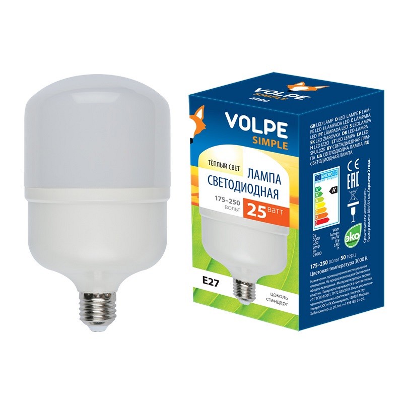 Лампа LED сверхмощная E27 25W 3000K LED-M80-25W/WW/E27/FR/S купить с доставкой по РФ