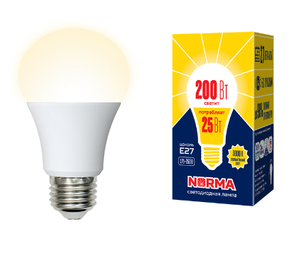 Лампа светодиодная E27 25W 3000K матовая LED-A70-25W/3000K/E27/FR/NR