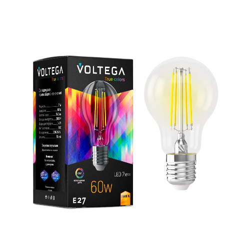 Лампа светодиодная Voltega General purpose bulb E27 7 Вт 2800K прозрачная 7154
