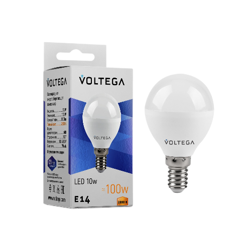 Лампа светодиодная Voltega Simple E14 10Вт 2800K матовая 8453