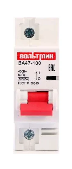 Автоматический выключатель ВТМ (S) ВА 47-100 1р 10А 10кА хар.С