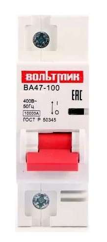 Автоматический выключатель ВТМ (S) ВА 47-100 1р 16А 10кА хар.С