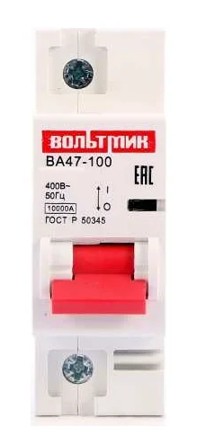 Автоматический выключатель ВТМ (S) ВА 47-100 1р 80А 10кА хар.С