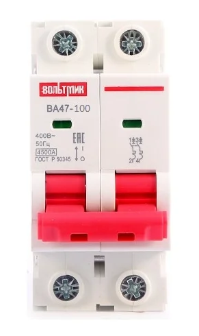 Автоматический выключатель ВТМ (S) ВА 47-100 2р 16А 10кА хар.С
