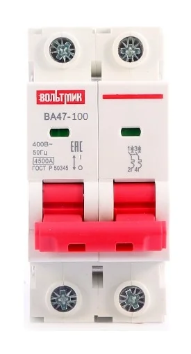 Автоматический выключатель ВТМ (S) ВА 47-100 2р 100А 10кА хар.С