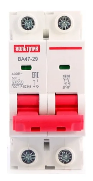Автоматический выключатель ВТМ (S) ВА 47-29 2р 1А 4,5кА хар.С
