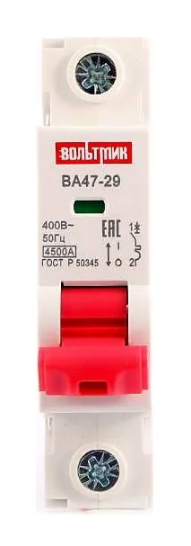 Автоматический выключатель ВТМ (S) ВА 47-29 1р 6А 4,5кА хар.В