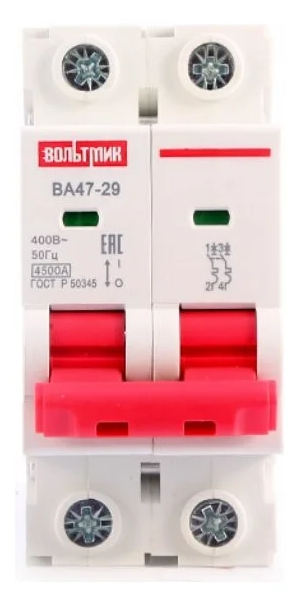 Автоматический выключатель ВТМ (S) ВА 47-29 2р 20А 4,5кА хар.В