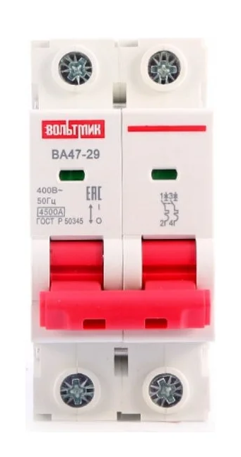 Автоматический выключатель ВТМ (S) ВА 47-29 2р 16А 4,5кА хар.D