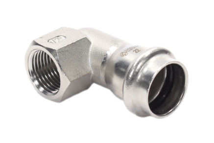 Отвод 90 22-1/2", WAAG Heavy Inox, пресс-резьба, вн., сталь нержавеющая