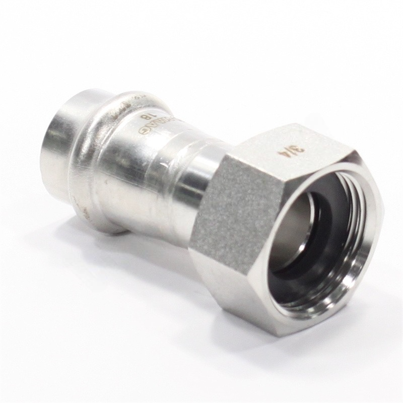 Переходник WAAG Heavy Inox 18-3/4" пресс-резьба сталь нержавеющая с накидной гайкой