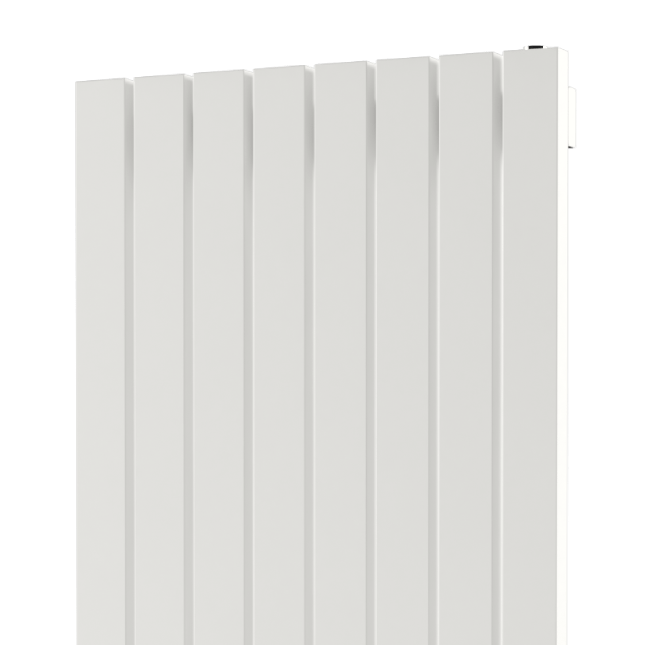 Стальной вертикальный радиатор отопления Warmmet Flat 60V длина 1500 мм секций 8 цвет белый тип подключения: нижнее правое купить с доставкой по РФ