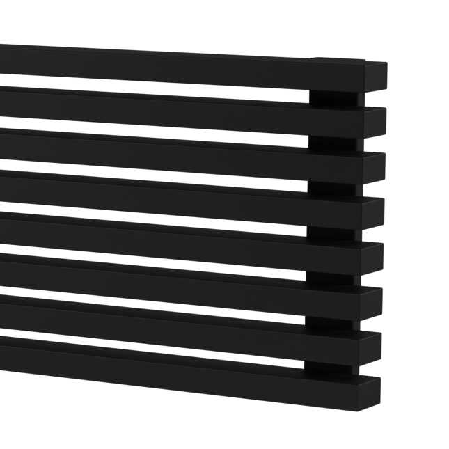 Стальной горизонтальный радиатор отопления Warmmet Luxe 60H ширина 750 мм секций 4 цвет черный тип подключения: нижнее левое купить с доставкой по РФ