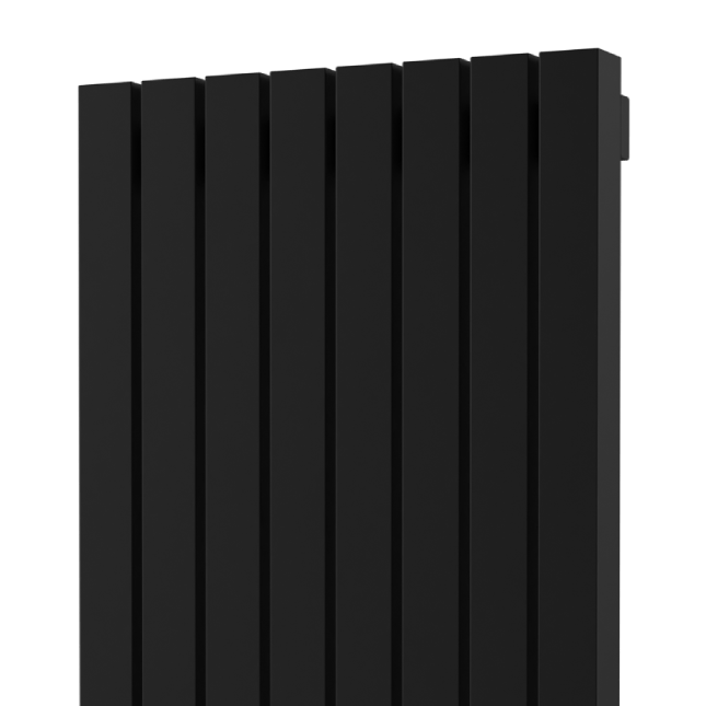Стальной вертикальный радиатор отопления Warmmet Power 60V длина 750 мм секций 6 цвет черный тип подключения: нижнее левое купить с доставкой по РФ