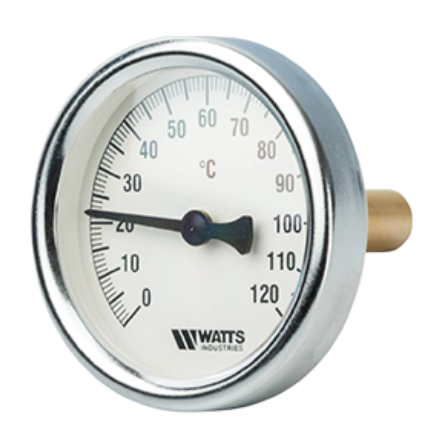 Термометр WATTS F+R801 OR диаметр 63 мм диапазон 0-120°c длина гильзы 100мм