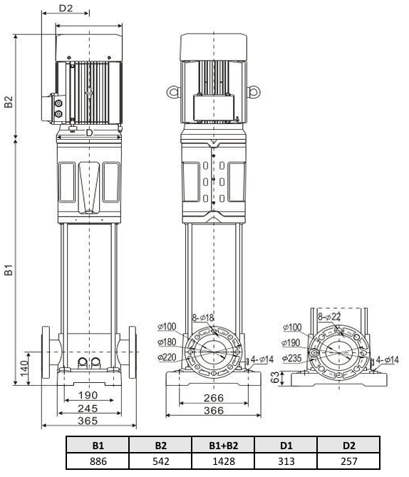Многоступенчатый насос Wellmix CV 64- 4-2-HQCV (3х380В, 18.5кВт, IE3) купить по цене 326370.6 руб.