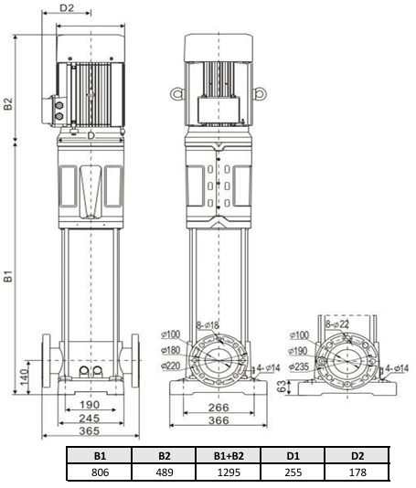Многоступенчатый насос Wellmix CV 64-3-1-HQCV (3х380В, 15.0кВт, IE3) купить по цене 288399.6 руб.