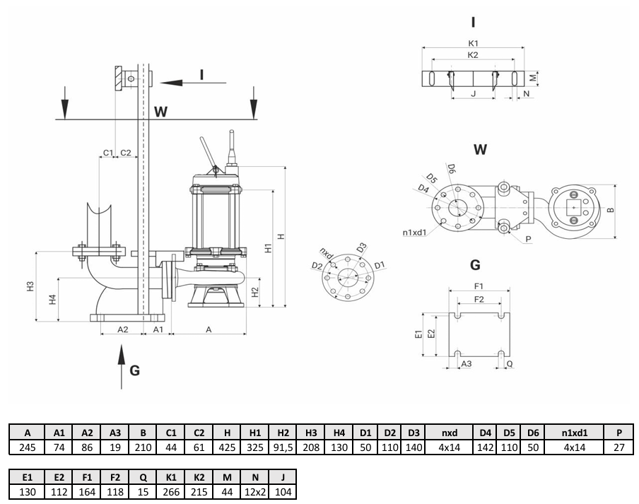 Канализационный насос Wellmix 50WQ2-10-12-1.1/2_380V купить по цене 34022.7 руб.