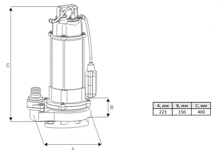 Дренажный насос Wellmix WQD 10-8-0.75 NEW (750Вт, 1х220В), кабель 10м купить по цене 26946 руб.