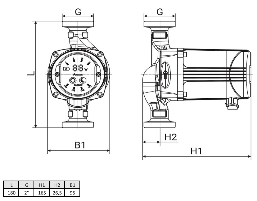 Циркуляционный насос Wellmix WRE 32/60-180 N (корпус - нерж.сталь, частотное регулирование) купить с ближайшего склада