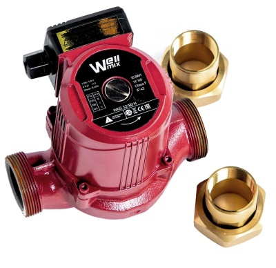 Циркуляционный насос Wellmix WRS 32/80 N (180 мм, корпус - нерж.сталь) заказать со складов по всей России