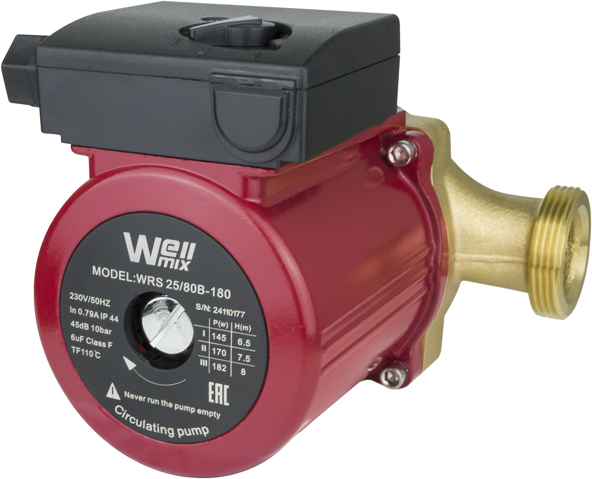 Циркуляционный насос Wellmix WRS 25/80 B 180 мм