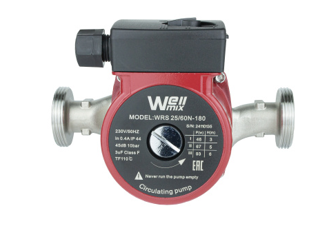 Циркуляционный насос Wellmix WRS 25/60 N (180 мм, корпус -нерж.сталь)