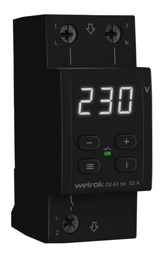 Реле напряжения Welrok D2-63 bk (черный) купить с доставкой по РФ